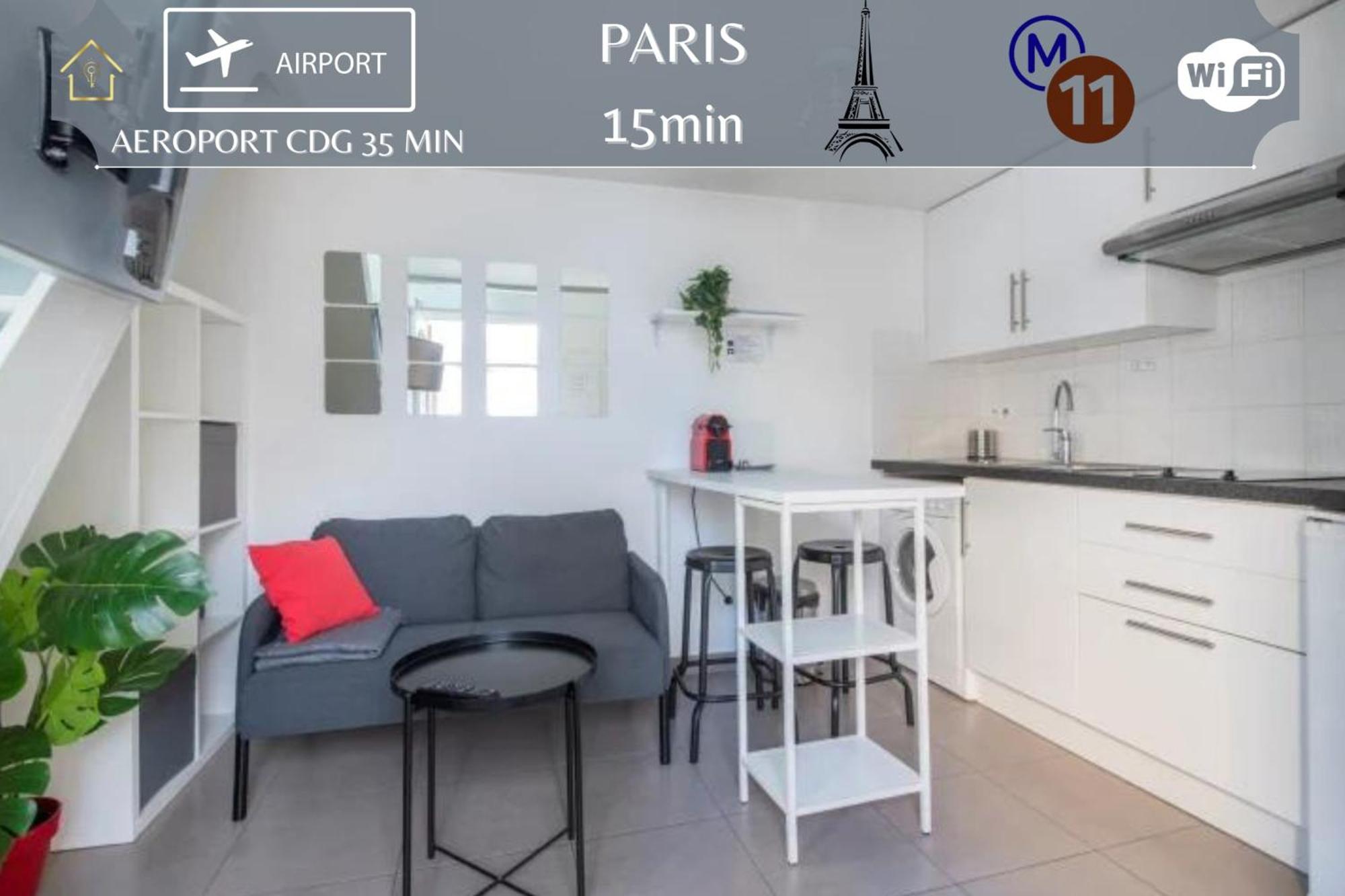 Benfleet 4 Cosy Studio Proche Paris Apartment โรแมงวิลล์ ภายนอก รูปภาพ